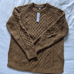 J. Crew Cable-knit crewneck sweater